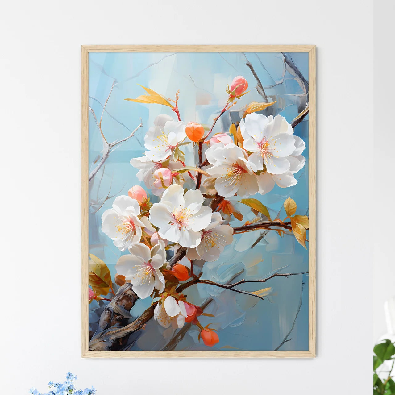 Sakura Bloom Japanese Art - A Close Up O - Framed Art Print