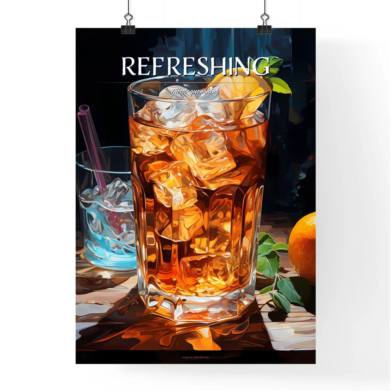 Salty Dog Cocktail - A Glass Of Ice Tea With Poster
