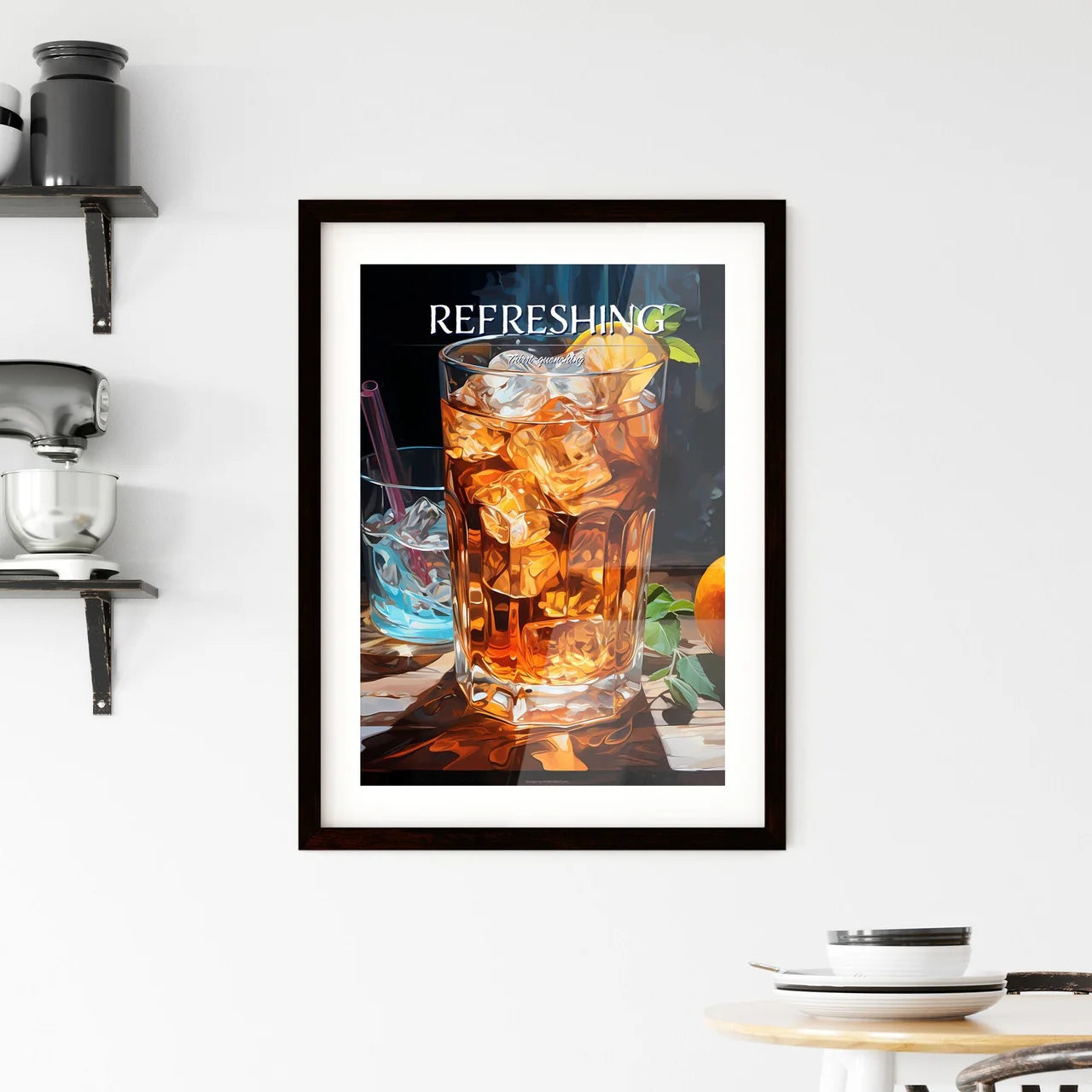 Salty Dog Cocktail - A Glass Of Ice Tea With Framed Print