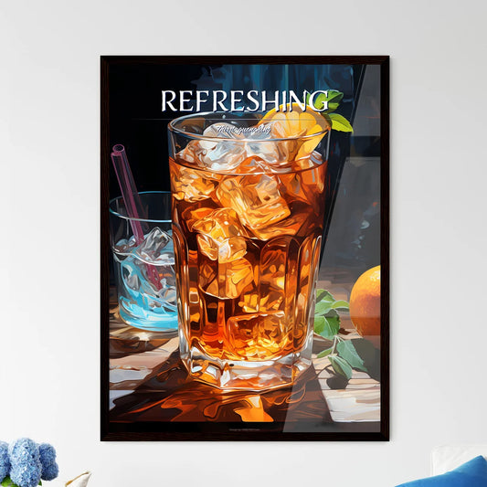 Salty Dog Cocktail - A Glass Of Ice Tea With - Framed Art Print