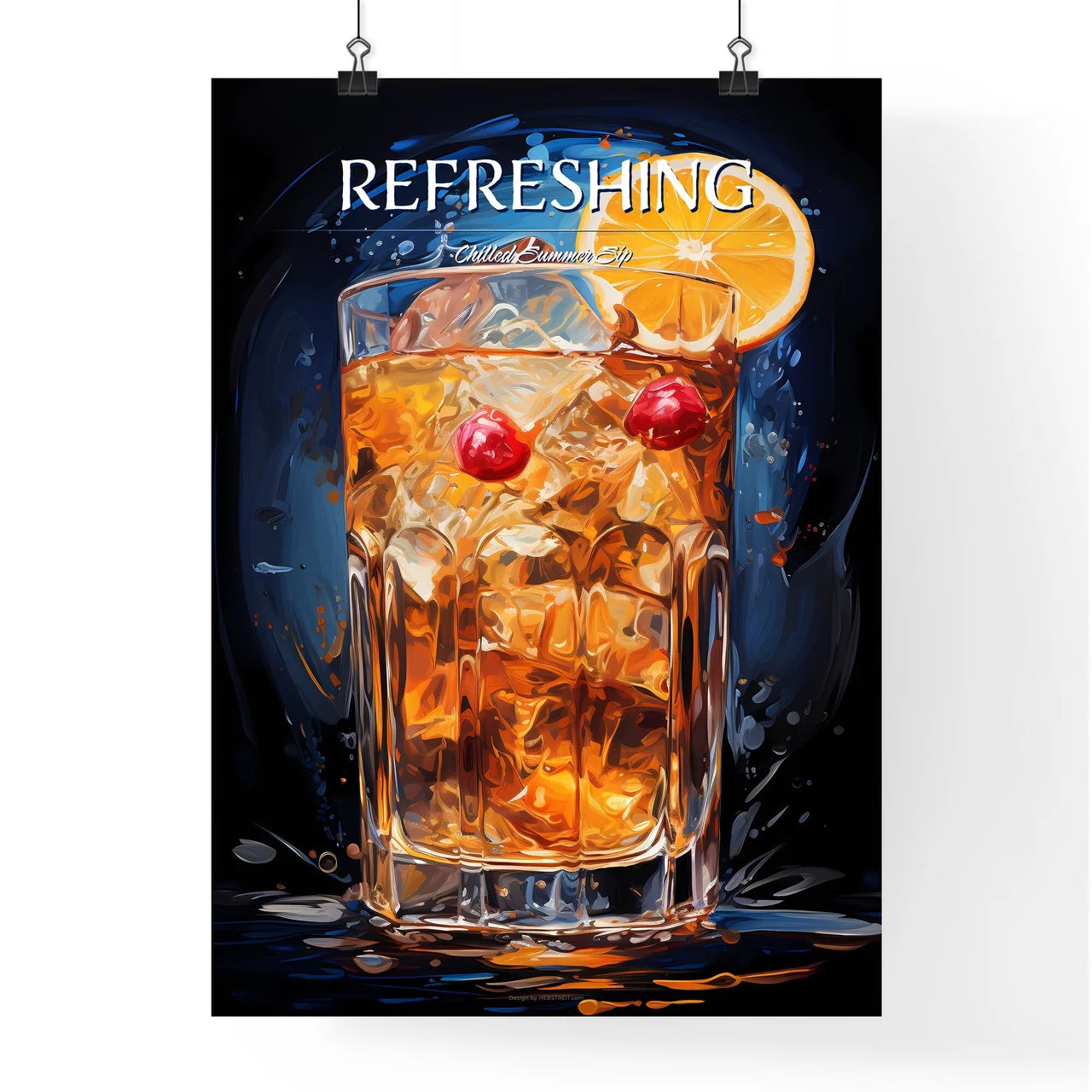 Salty Dog Cocktail - A Glass Of Ice Tea With Poster