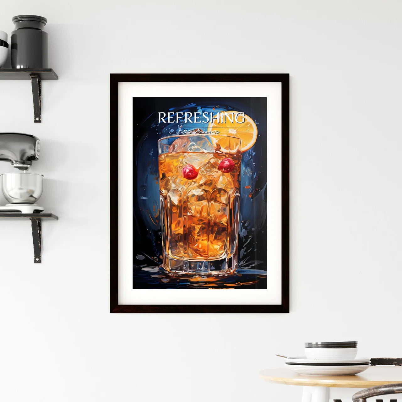 Salty Dog Cocktail - A Glass Of Ice Tea With Framed Print