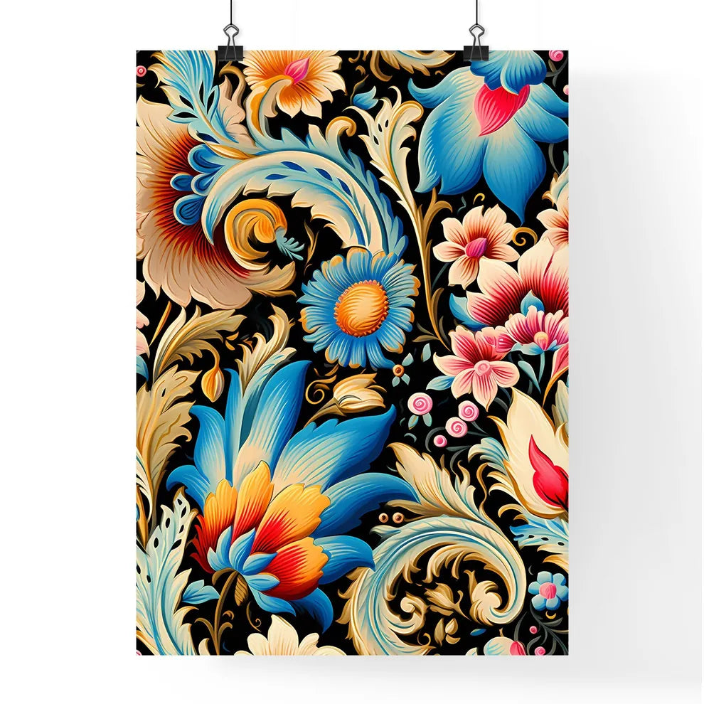 Seamless Pattern With Indian Motifs - A Colo Poster