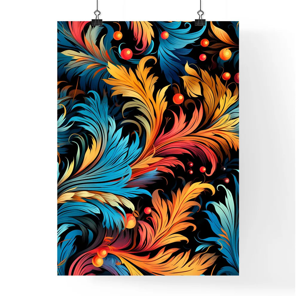 Seamless Pattern With Indian Motifs  Poster