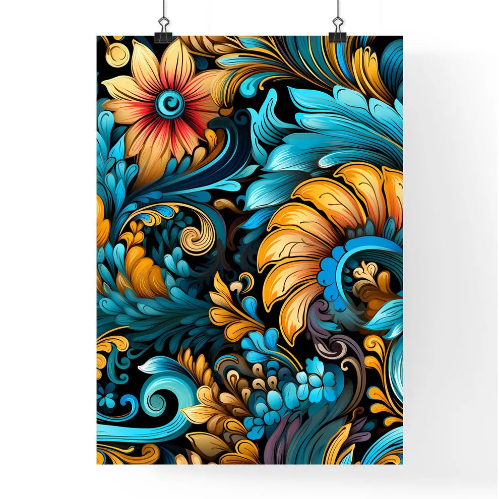 Seamless Pattern With Indian Motifs - A Colo Poster