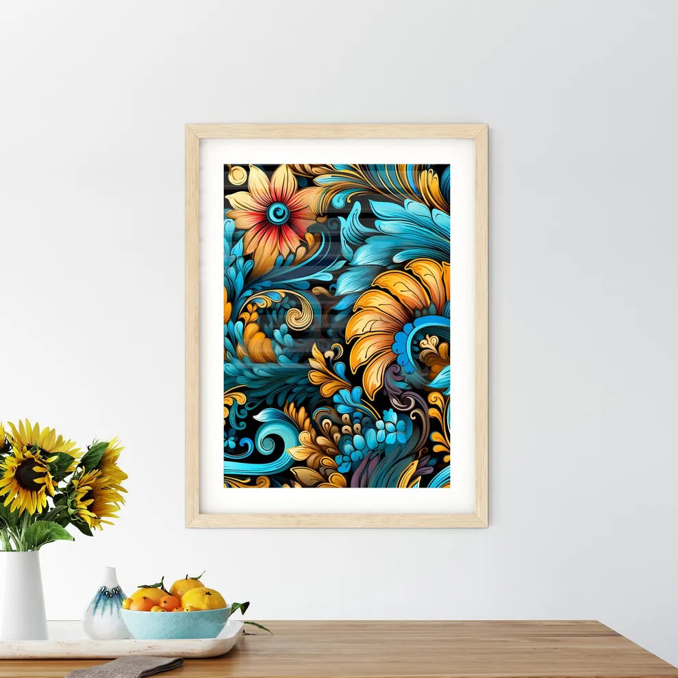 Seamless Pattern With Indian Motifs - A Colo Framed Print