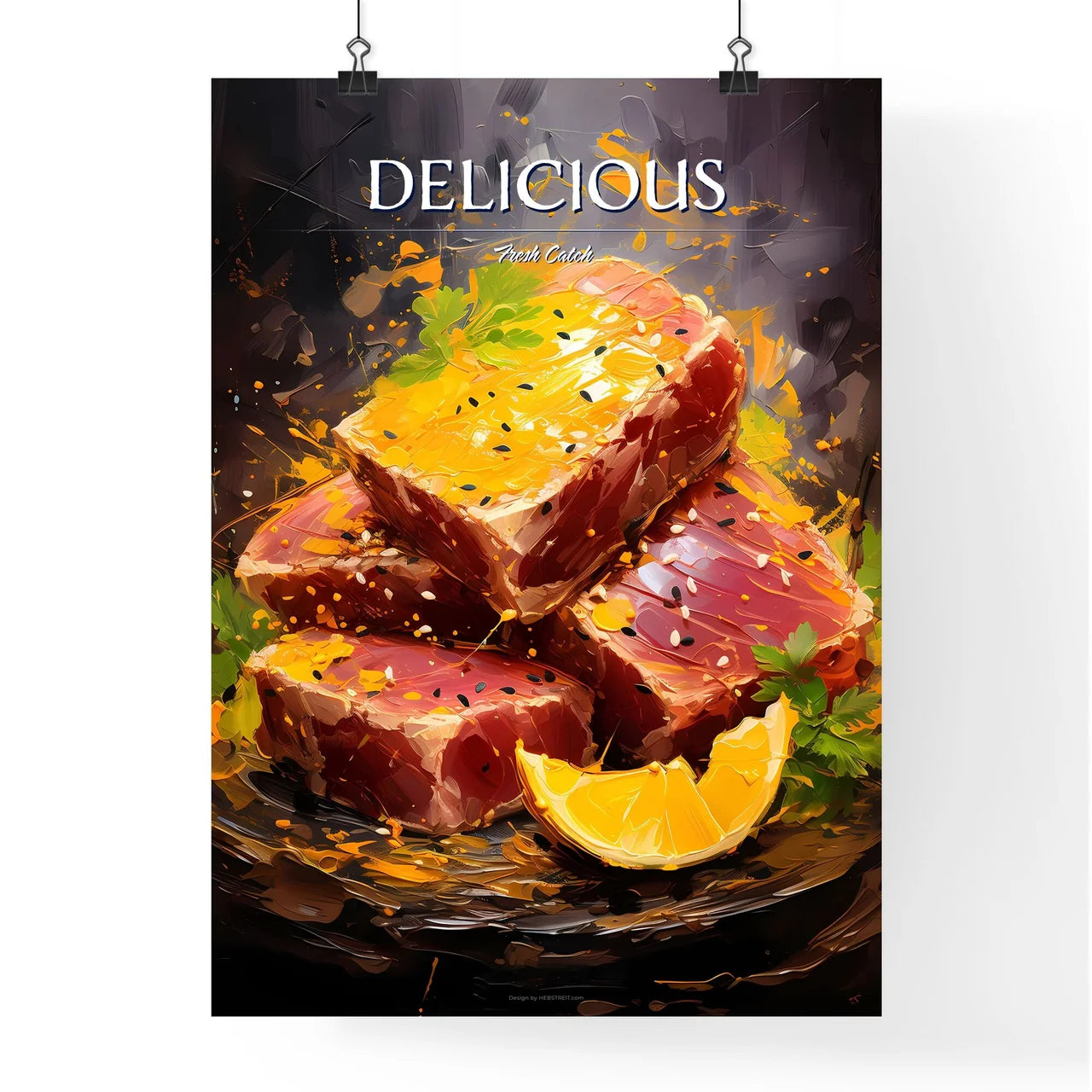 Seared Yellow Fin Tuna With Sesame Seeds Swe Poster