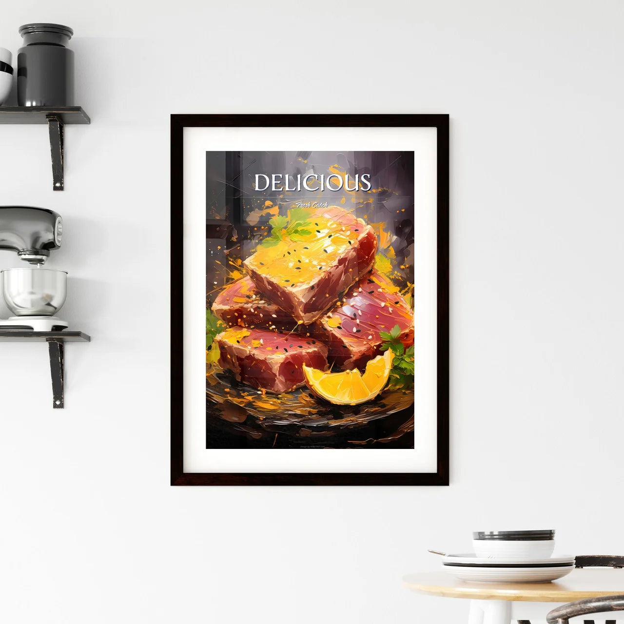 Seared Yellow Fin Tuna With Sesame Seeds Swe Framed Print