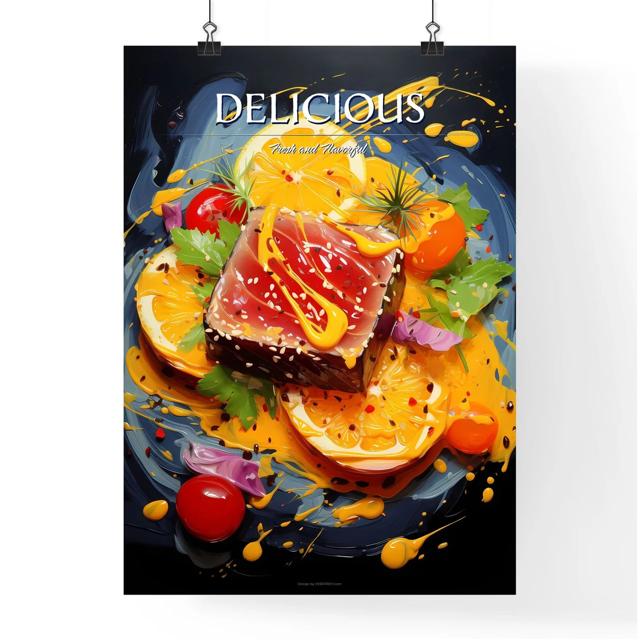 Seared Yellow Fin Tuna With Sesame Seeds Swe Poster