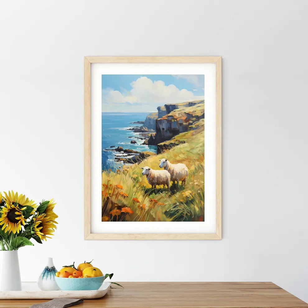 Sheep On Northern Ireland Coast  Framed Print