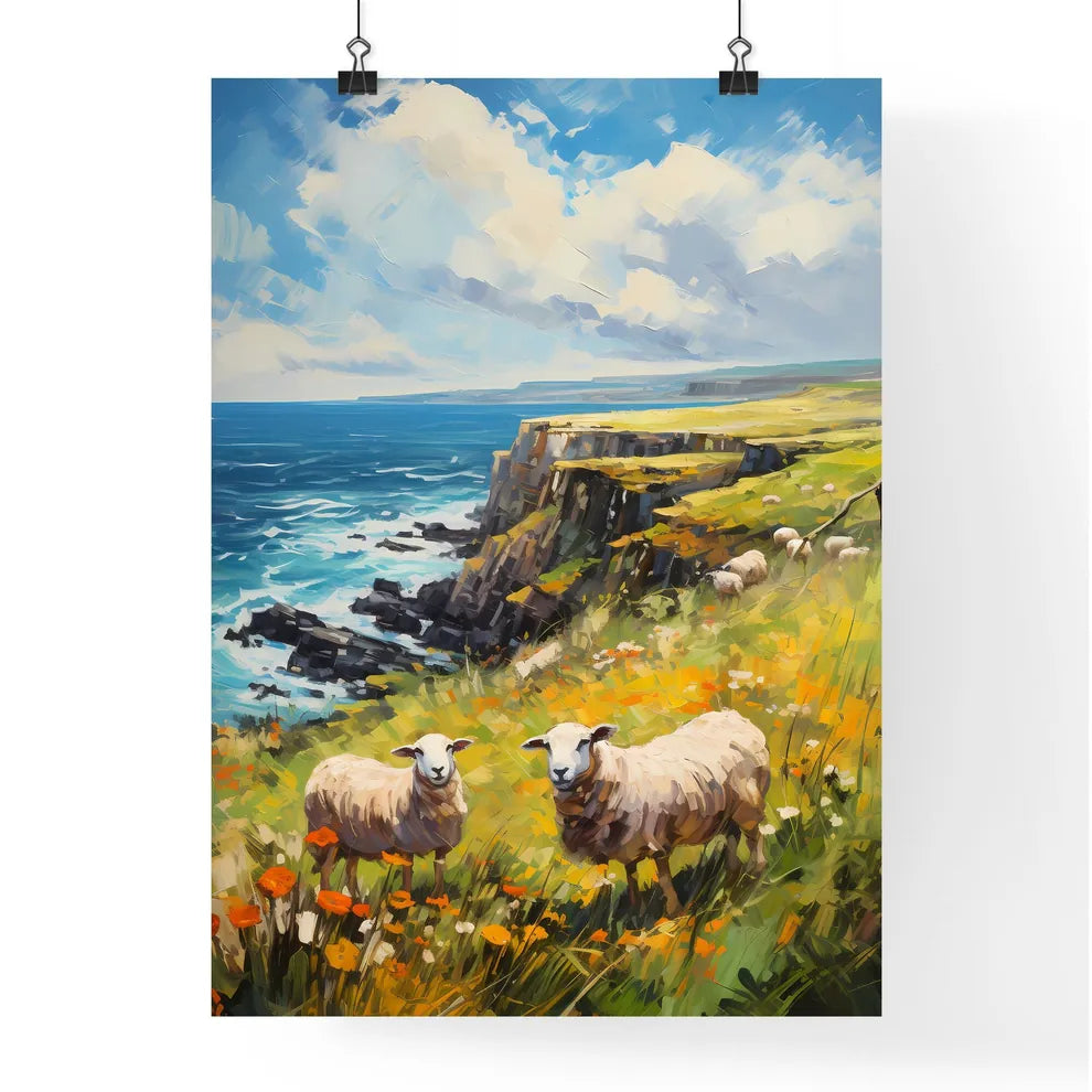 Sheep On Northern Ireland Coast  Poster