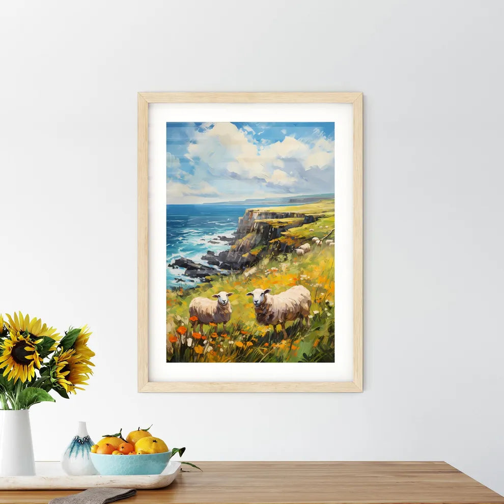 Sheep On Northern Ireland Coast  Framed Print