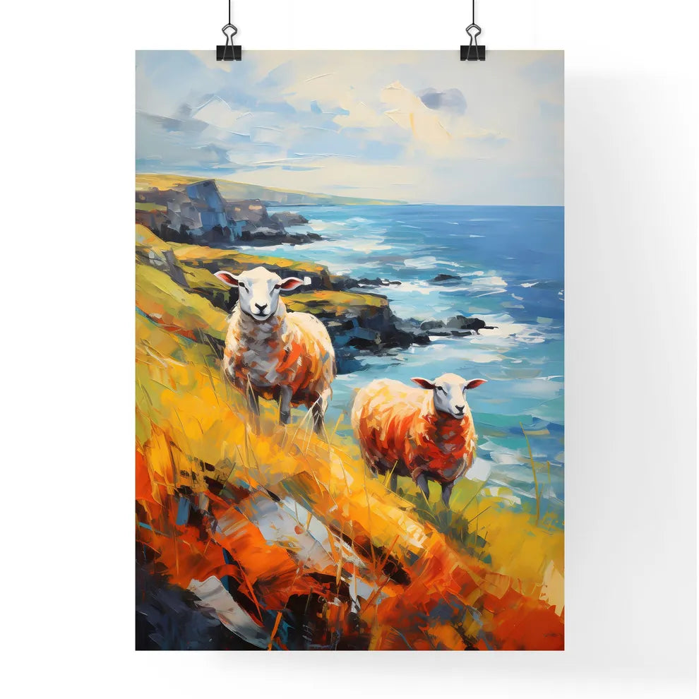 Sheep On Northern Ireland Coast  Poster
