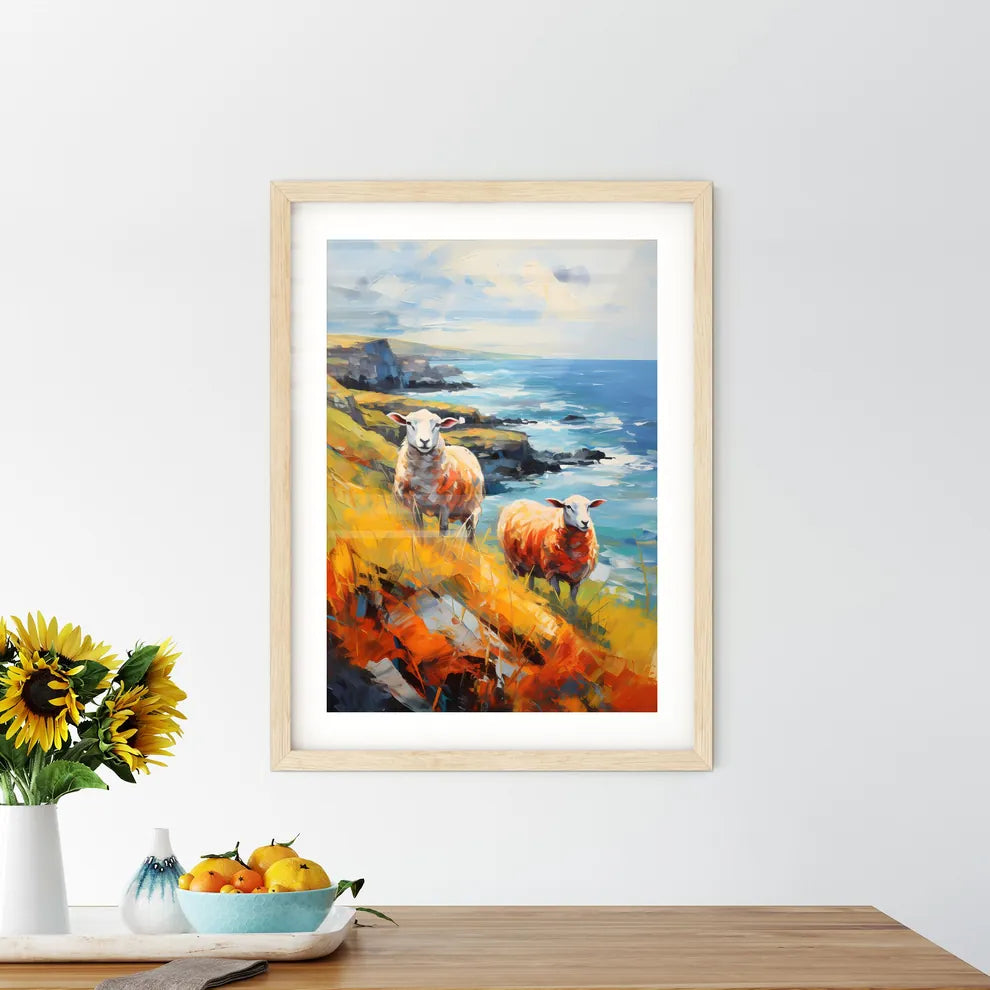 Sheep On Northern Ireland Coast  Framed Print