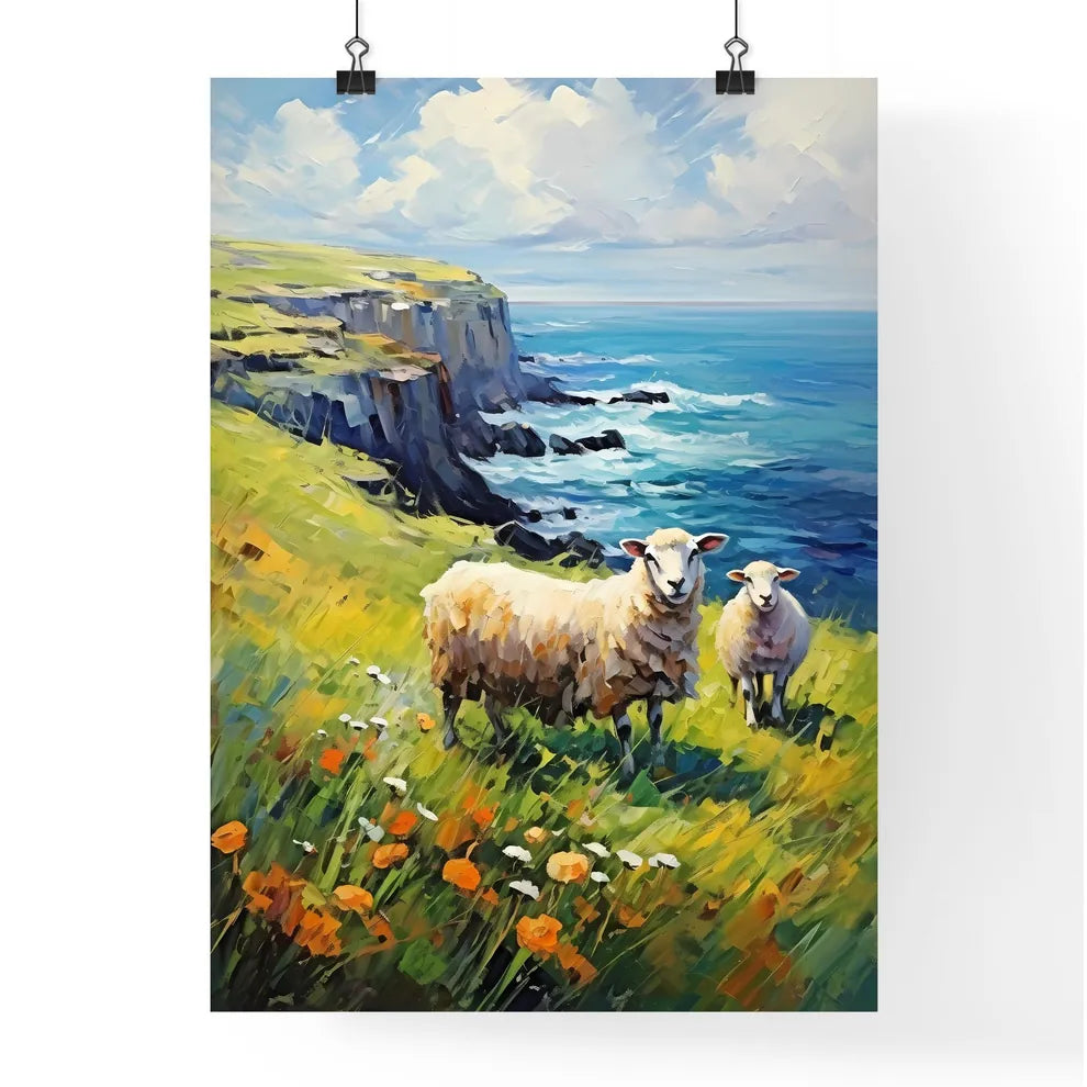 Sheep On Northern Ireland Coast  Poster