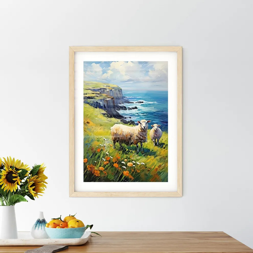 Sheep On Northern Ireland Coast  Framed Print