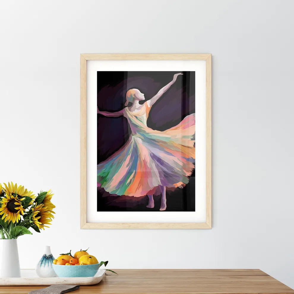 Silhouette Of Dancer - A Woman In A Framed Print