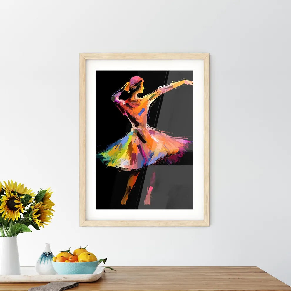 Silhouette Of Dancer - A Woman In A Framed Print