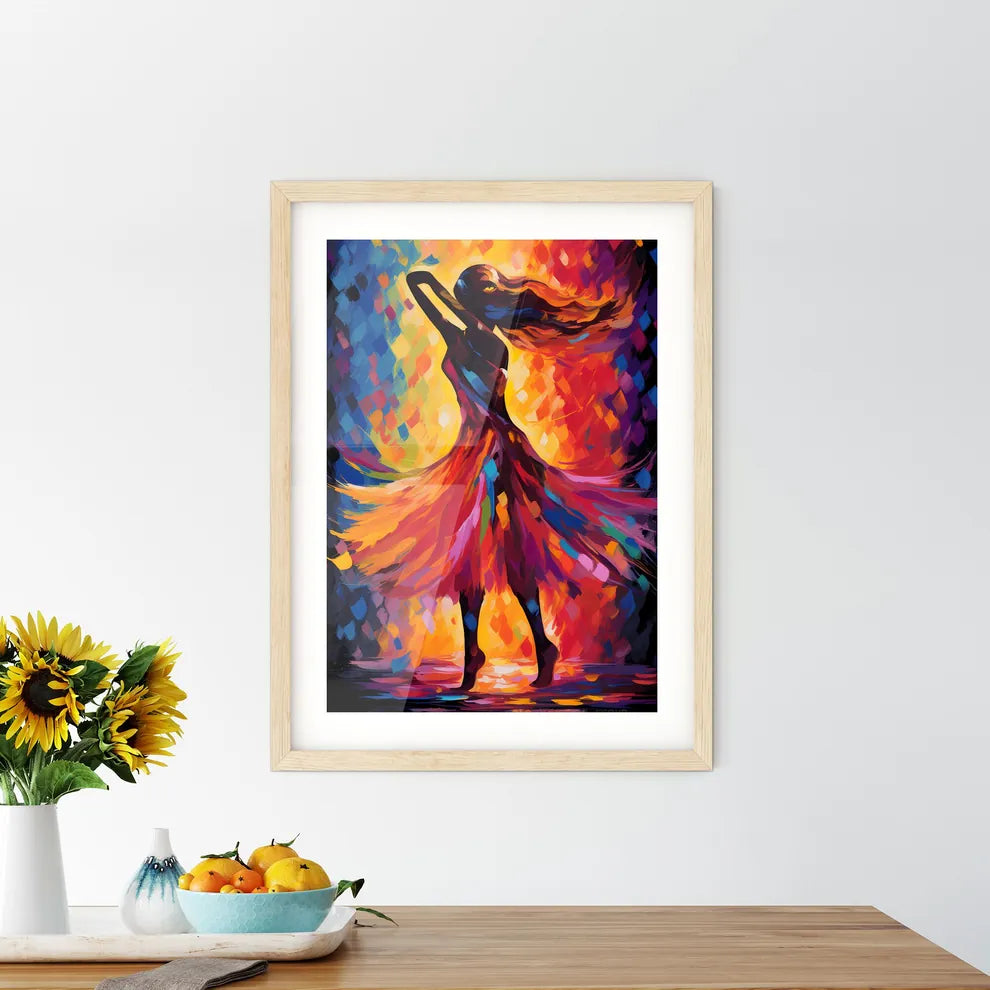 Silhouette Of Dancer  Framed Print