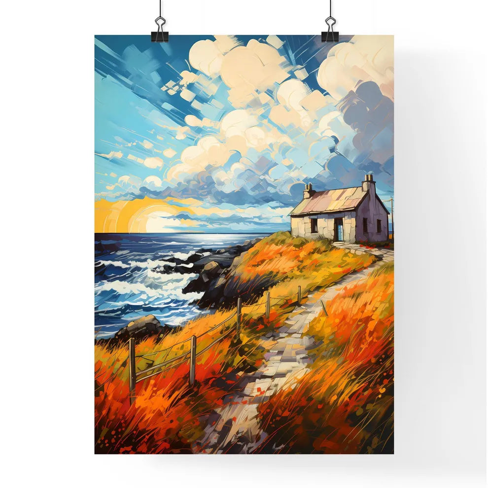 Solitary House On The Donegal Coast Ireland - A House On A Hill By The Ocean Poster
