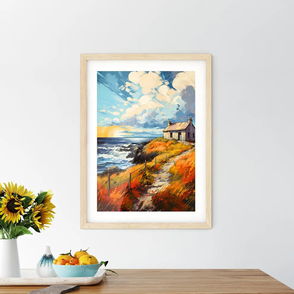 Solitary House On The Donegal Coast Ireland - A House On A Hill By The Ocean Custom Print
