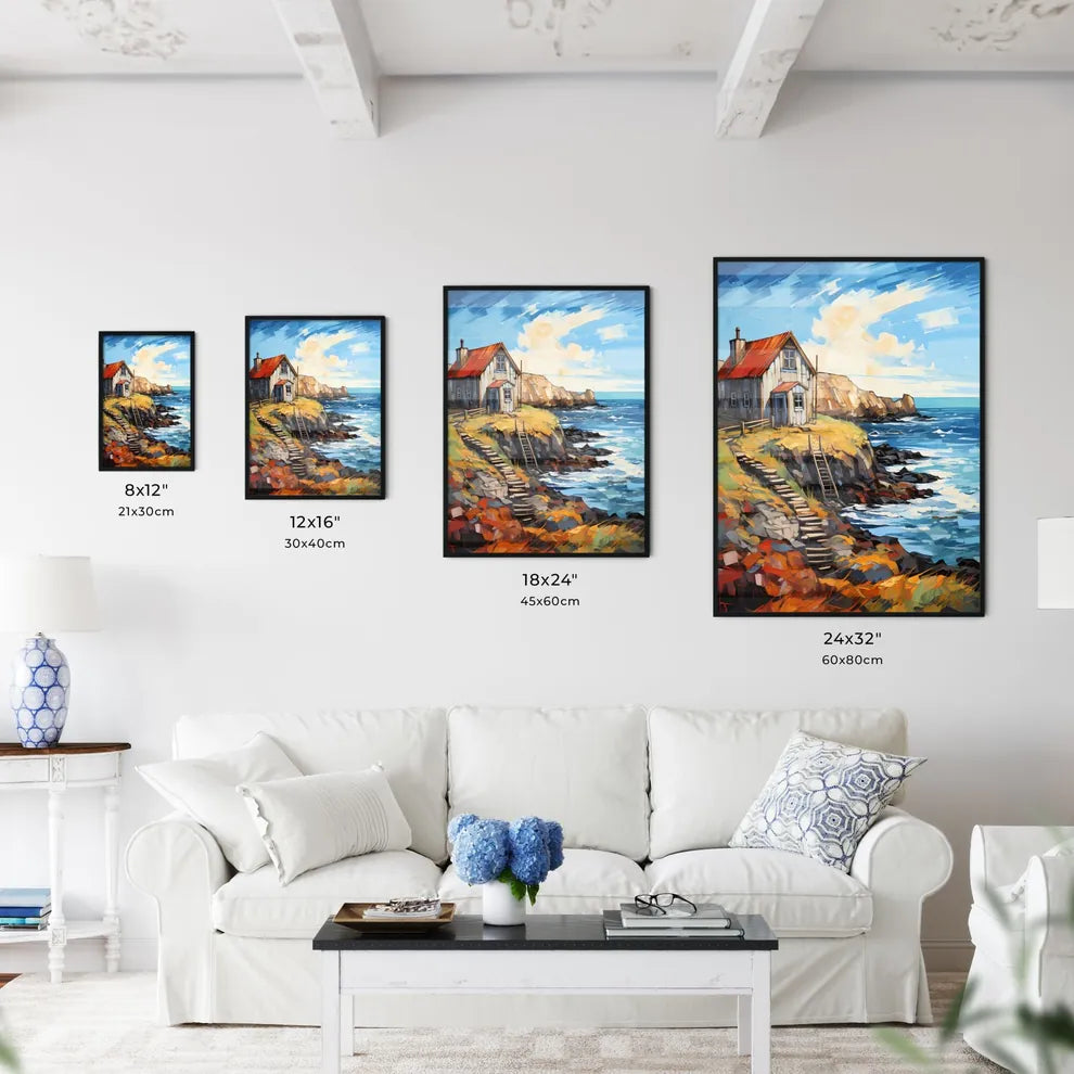 Solitary House On The Donegal Coast Ireland - A House On A Cliff By The Ocean Size Chart