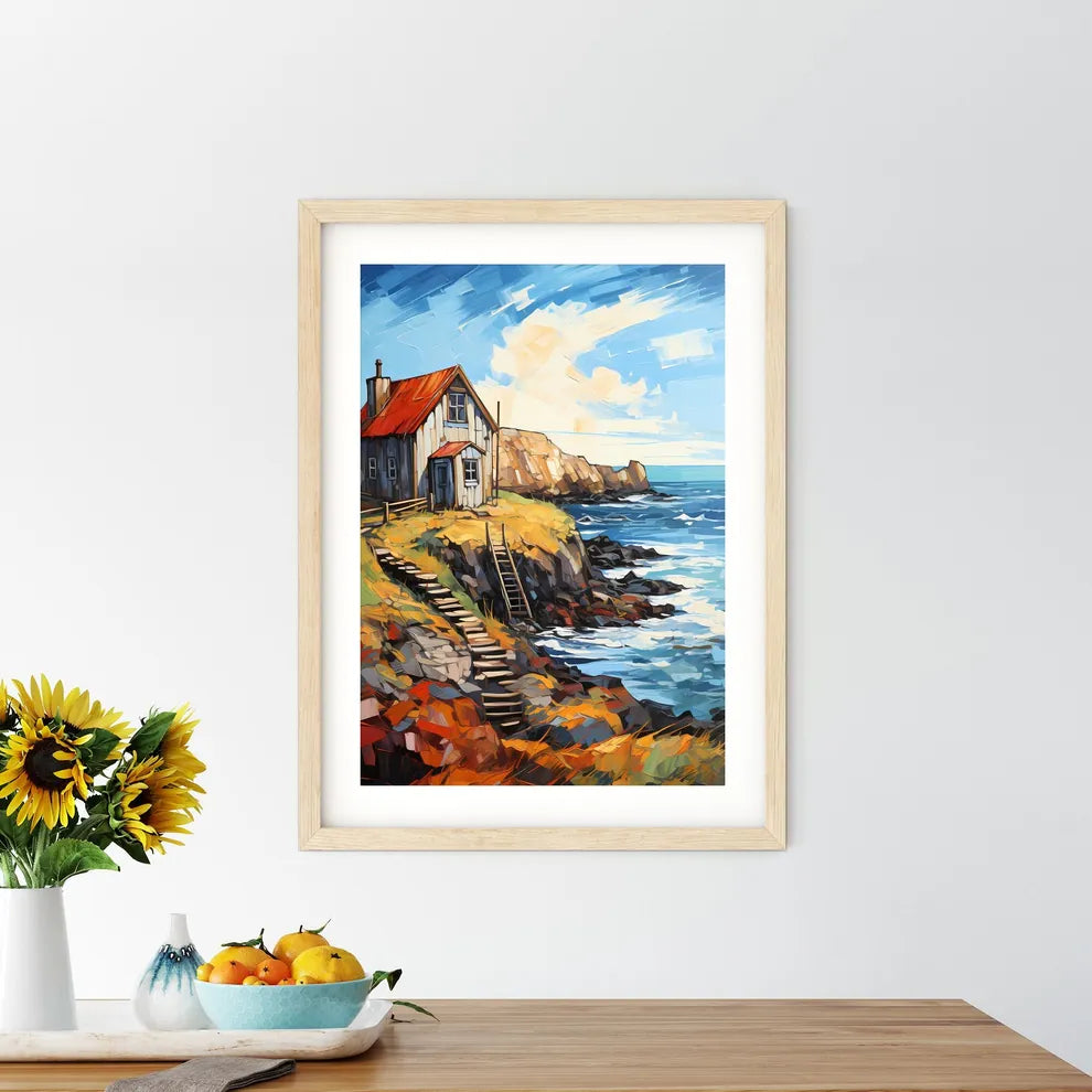 Solitary House On The Donegal Coast Ireland - A House On A Cliff By The Ocean Custom Print