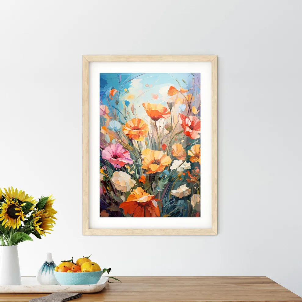 Some Flowers In The Garden - A Painting O Framed Print