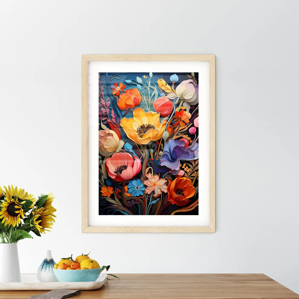 Some Flowers In The Garden - A Colorful F Framed Print