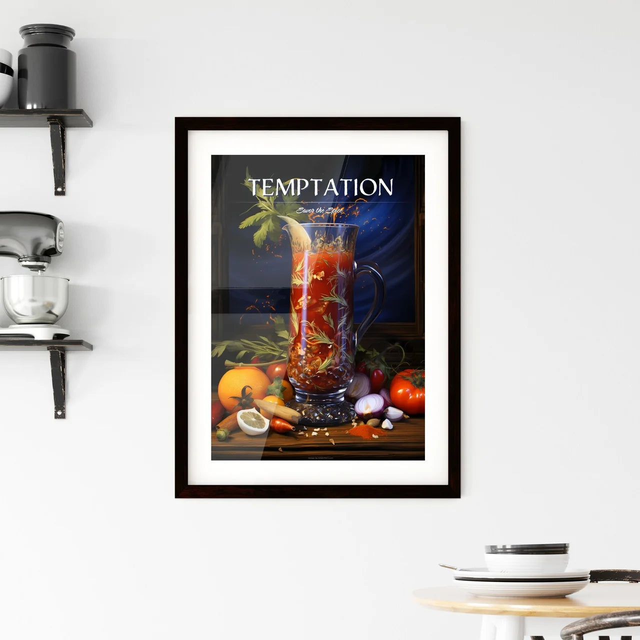 Spicy Bloody Mary - A Glass Pitcher With A L Framed Print