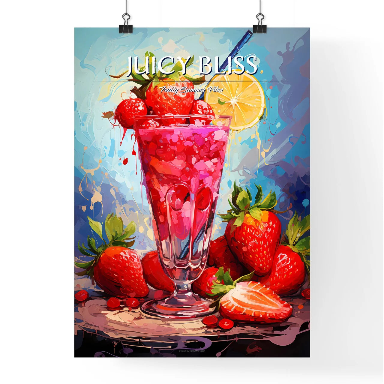 Strawberry Margarita Cocktail - A Glass Of S Poster