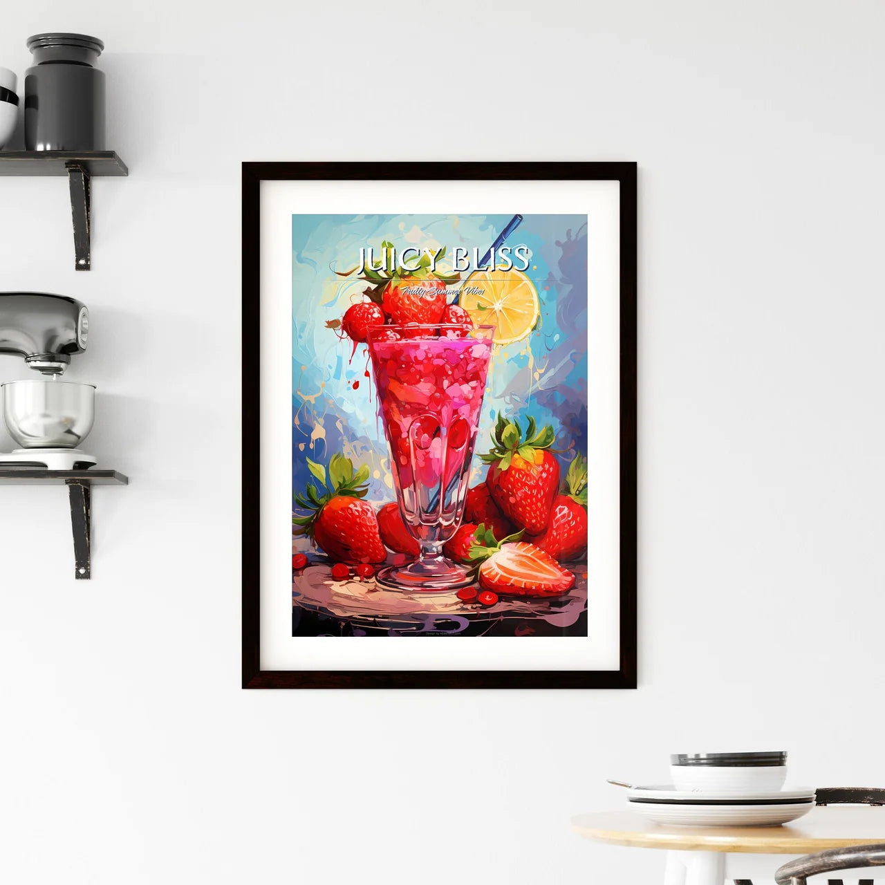 Strawberry Margarita Cocktail - A Glass Of S Framed Print