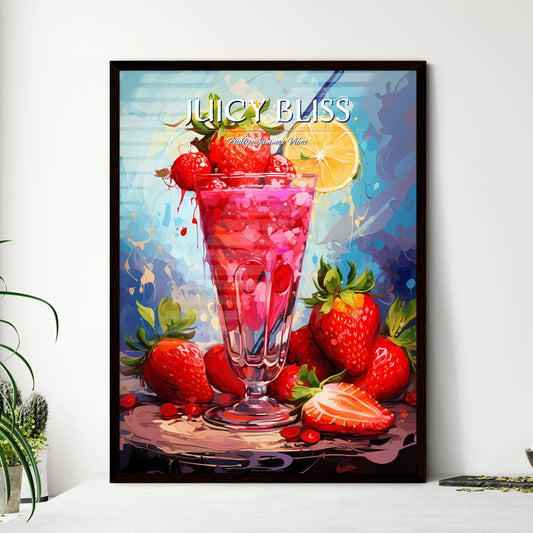 Strawberry Margarita Cocktail - A Glass Of S - Framed Art Print