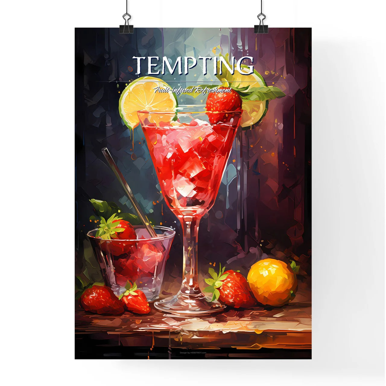 Strawberry Margarita Cocktail - A Glass Of R Poster