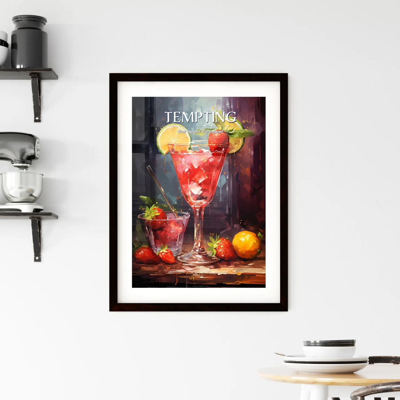 Strawberry Margarita Cocktail - A Glass Of R Framed Print