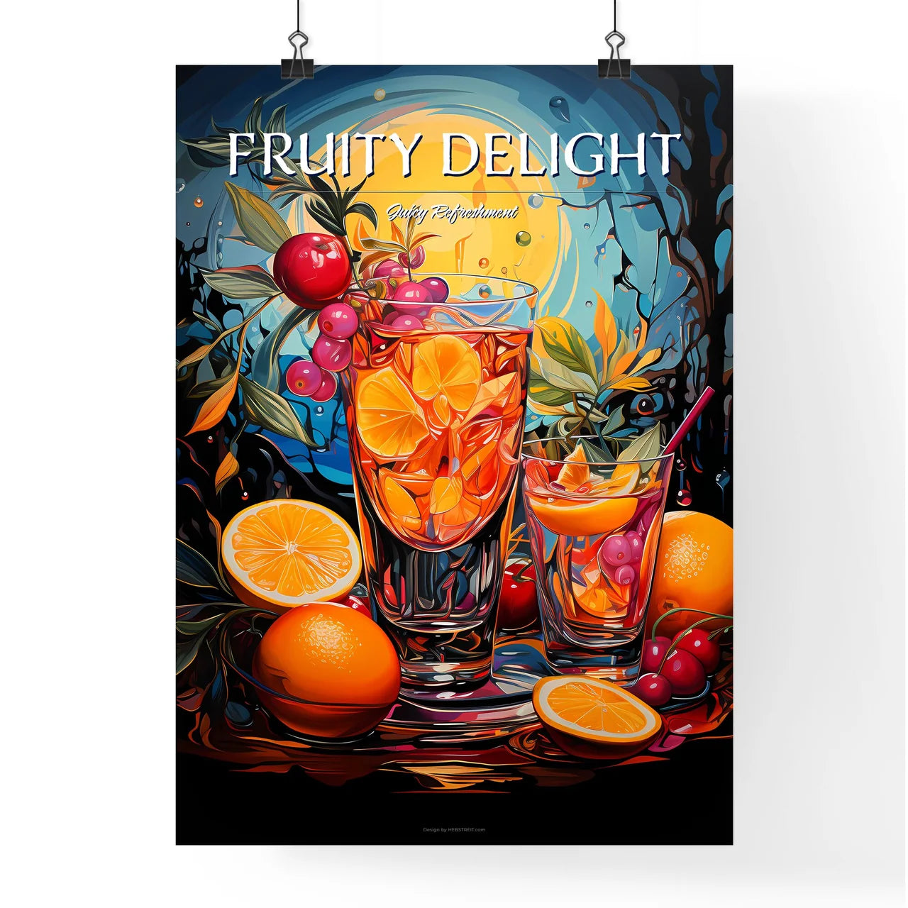 Tequila Sunrise - A Glass Of Fruit Juice A Poster