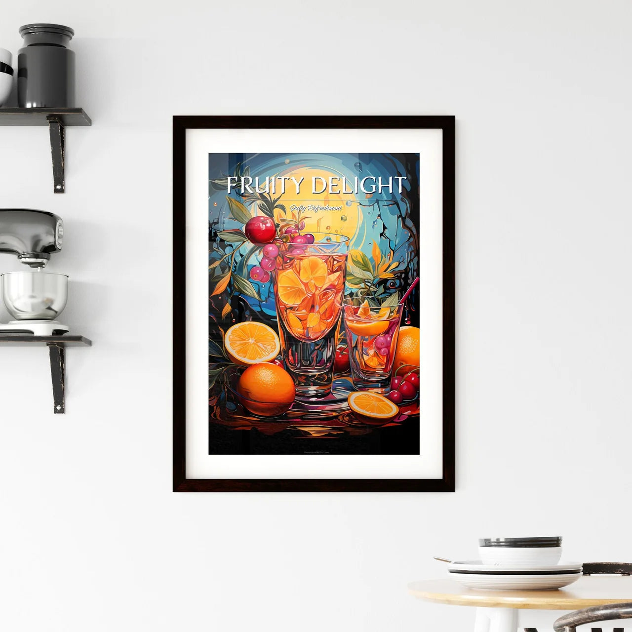 Tequila Sunrise - A Glass Of Fruit Juice A Framed Print