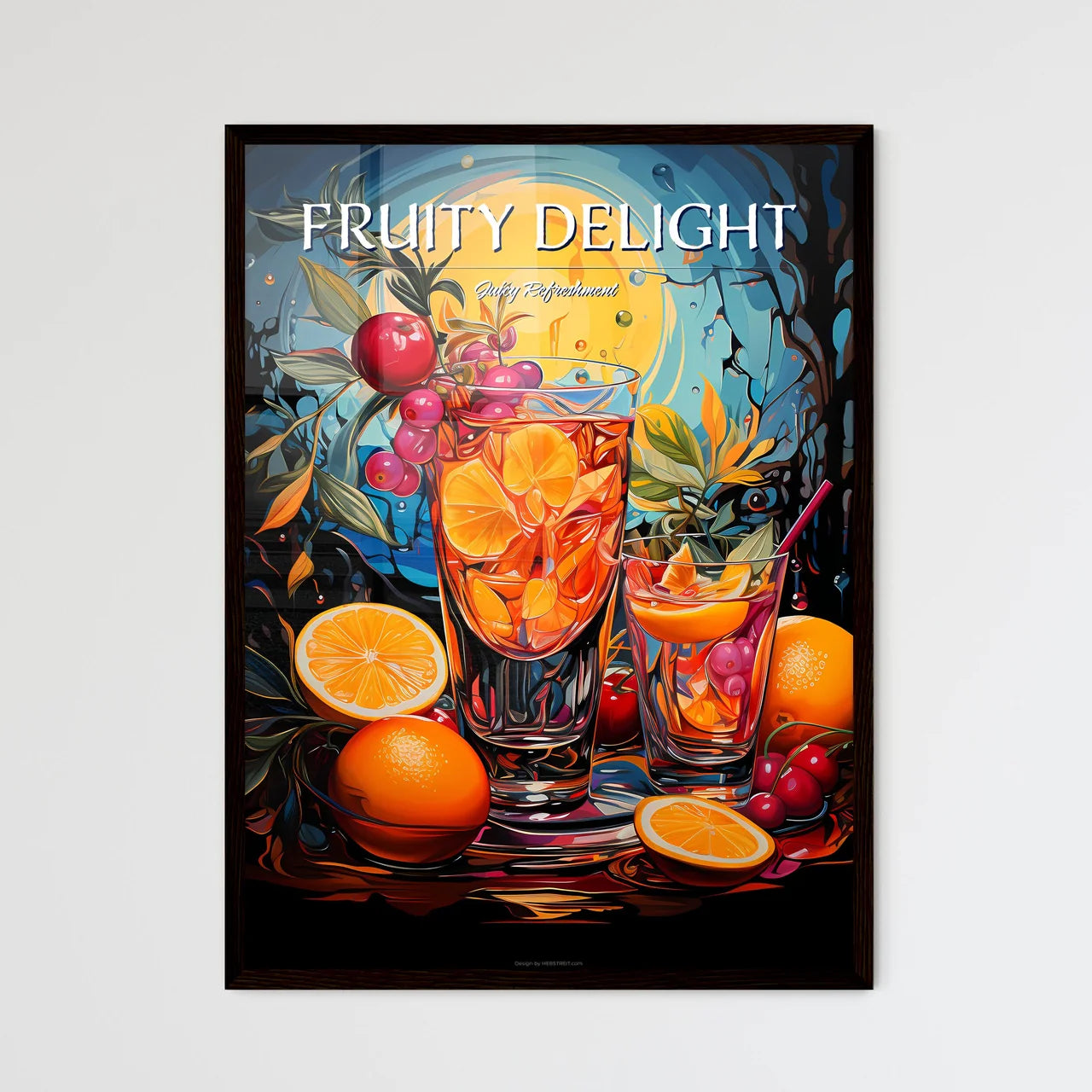 Tequila Sunrise - A Glass Of Fruit Juice A - Framed Art Print