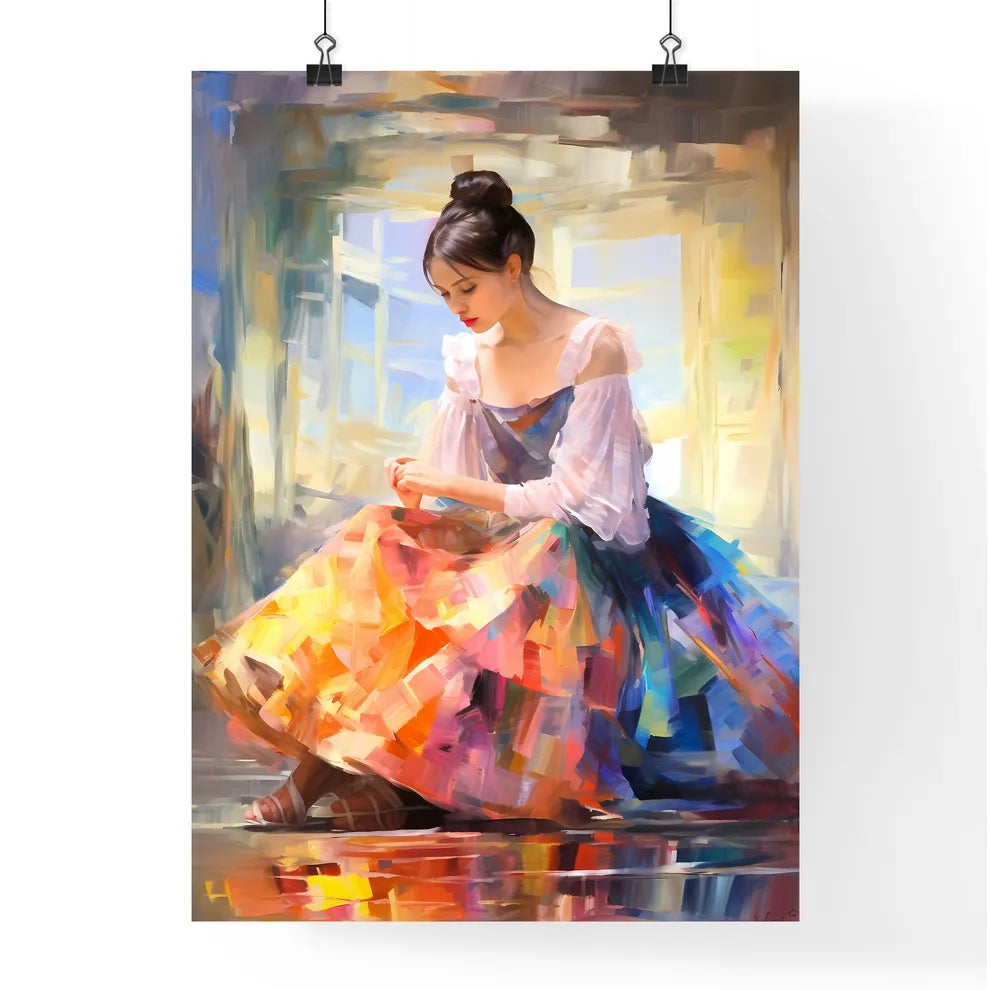 The Ballerina Sitting Near A Mirror - A Woma Poster
