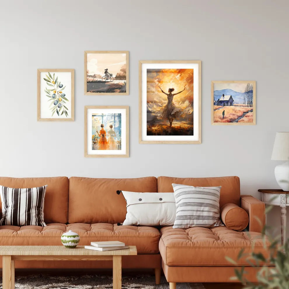 The Ballerina Soaring Against The Coming Sun Wall Art