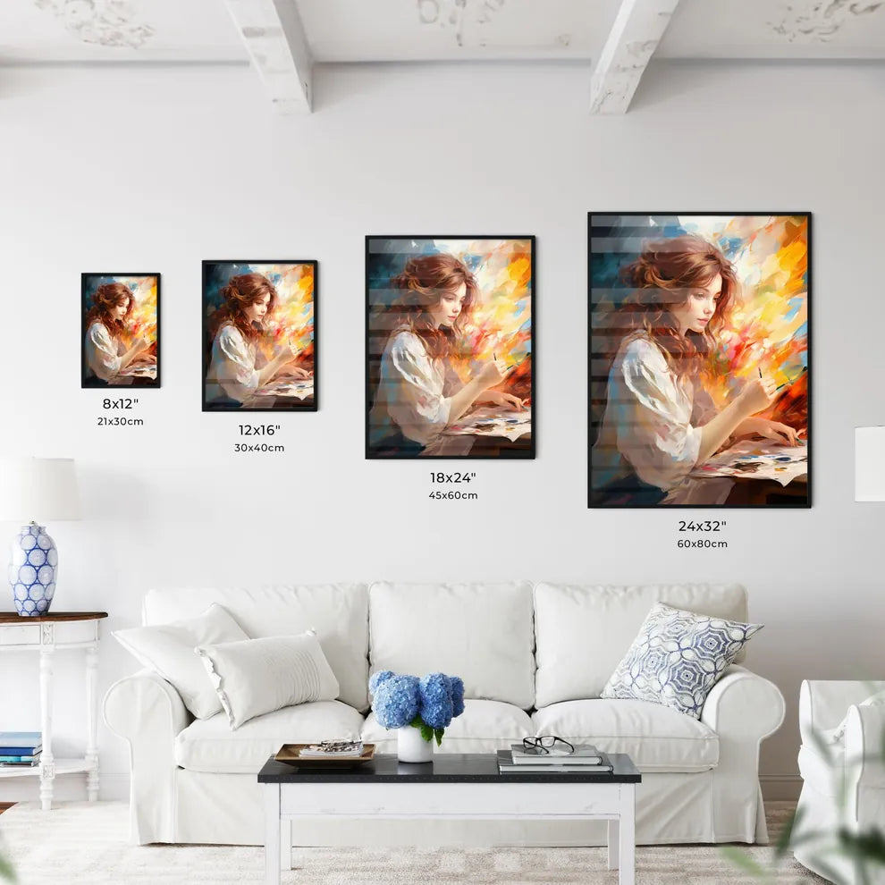 The Beautiful Girl Drawing A Picture - A Gir - Kitchen Hangings