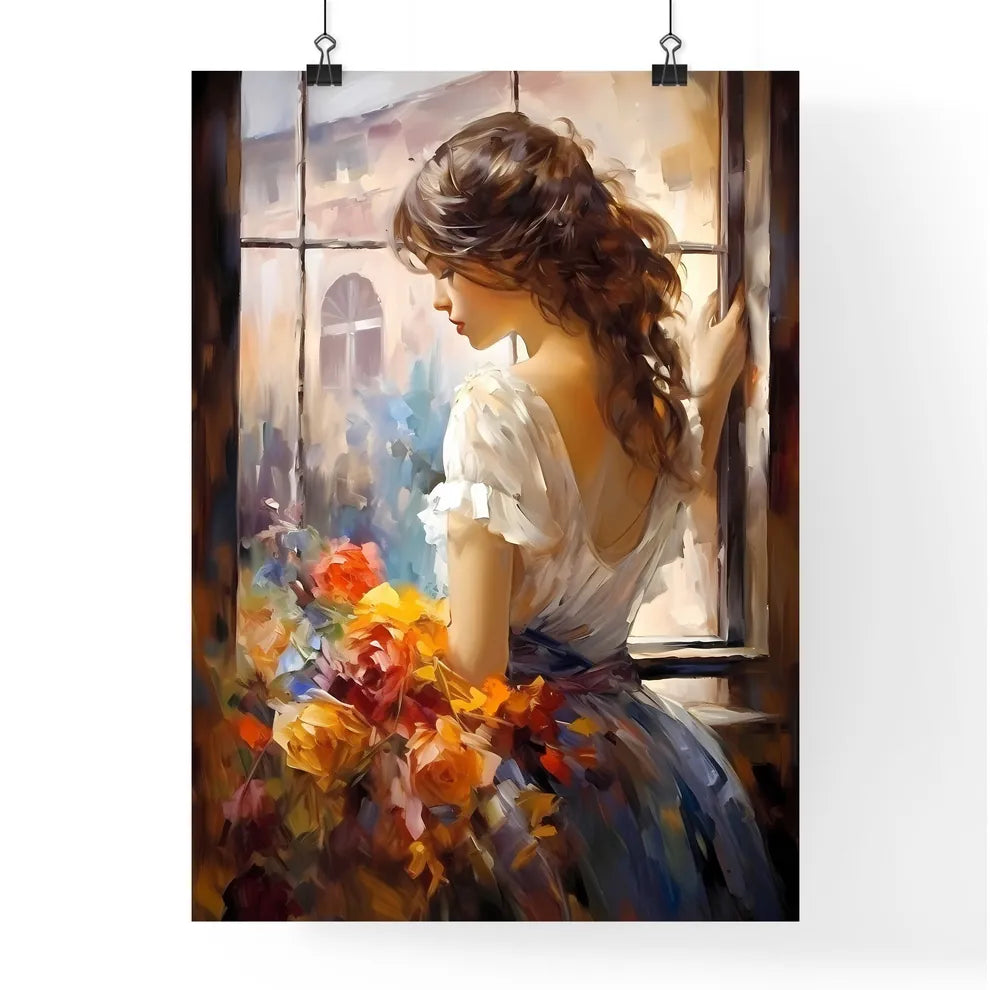 The Beautiful Girl Sitting At A Window - A W Poster