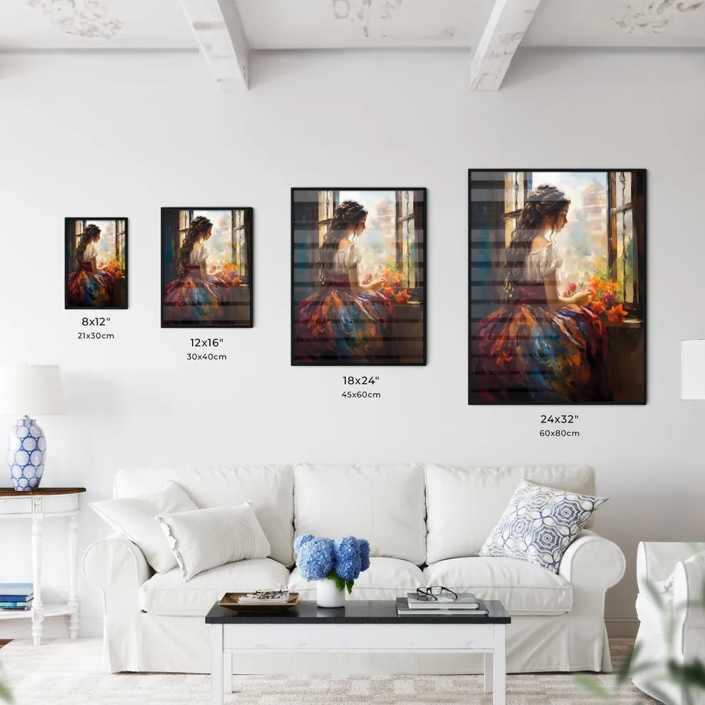 The Beautiful Girl Sitting At A Window - A W - Kitchen Hangings