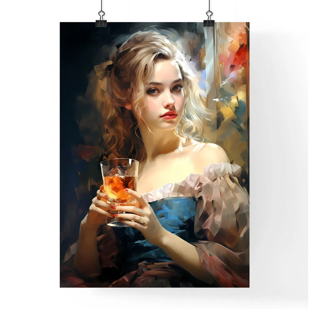 The Beautiful Girl With A Glass And A Cigare Poster