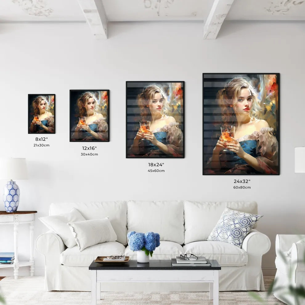 The Beautiful Girl With A Glass And A Cigare - Kitchen Hangings