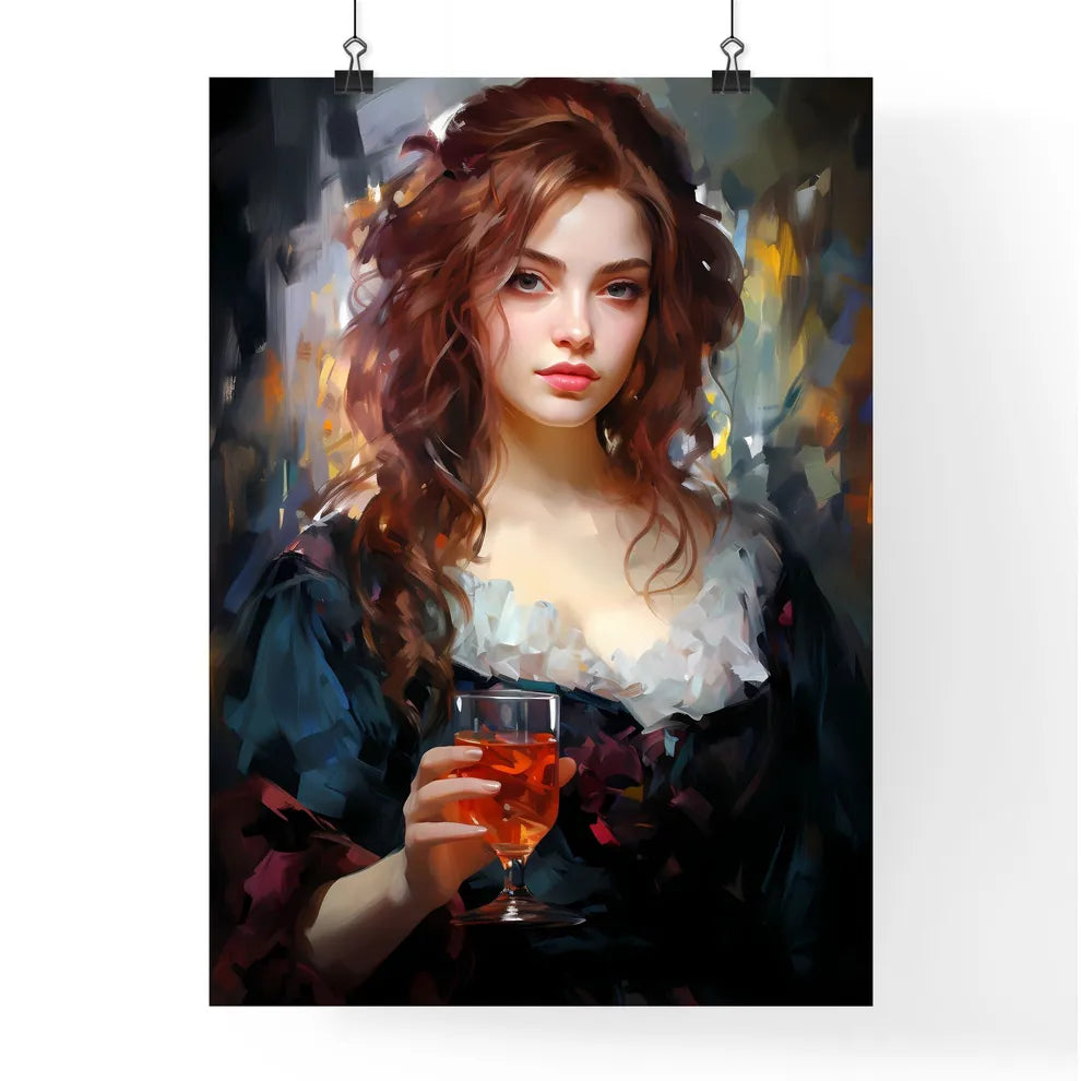 The Beautiful Girl With A Glass And A Cigare Poster