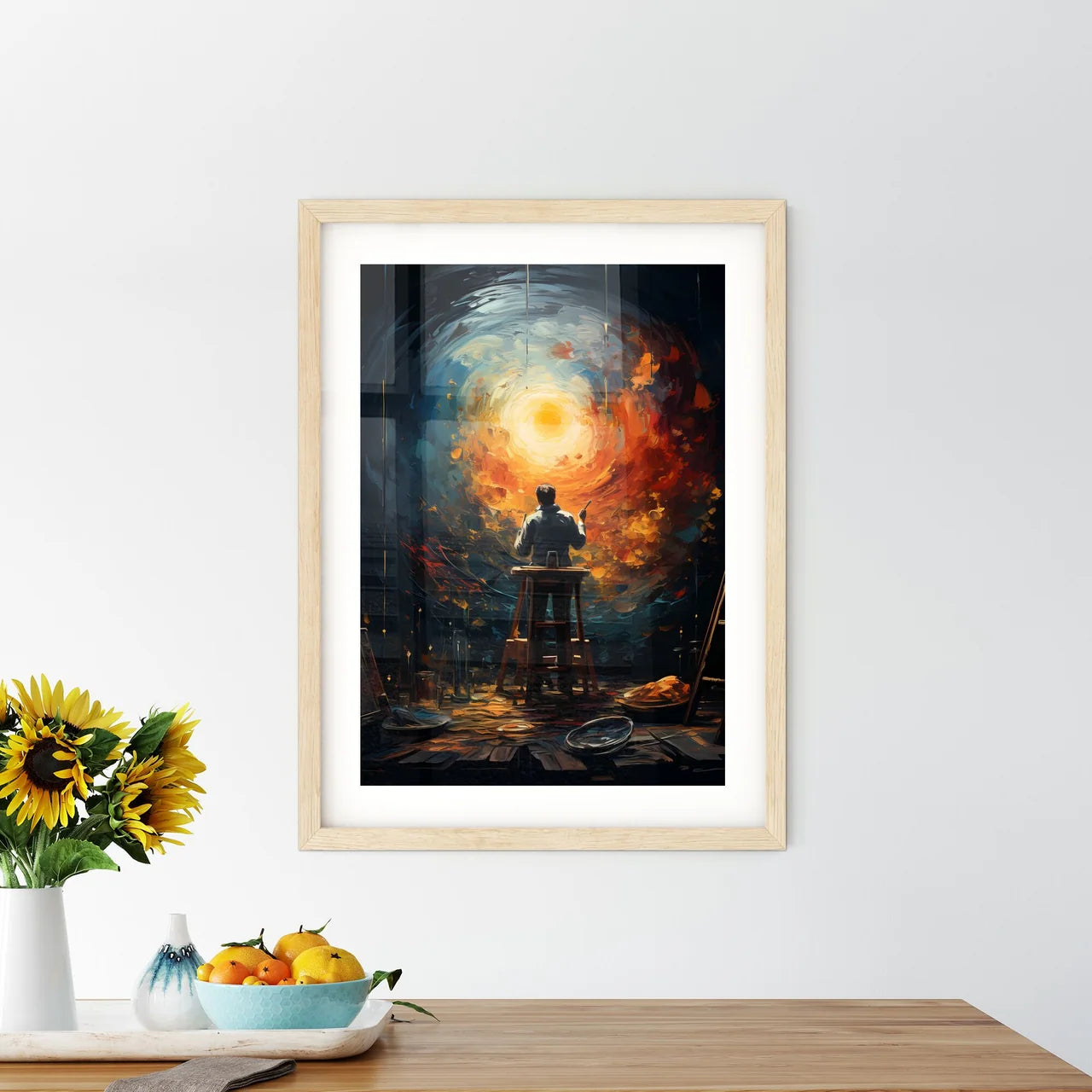 The Full Moon Through A 0 Framed Print