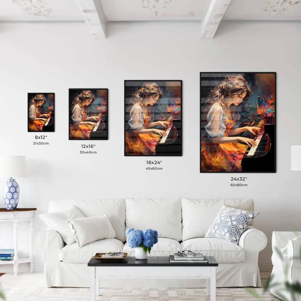 The Girl Playing On The Piano - A Woman Play - Kitchen Hangings