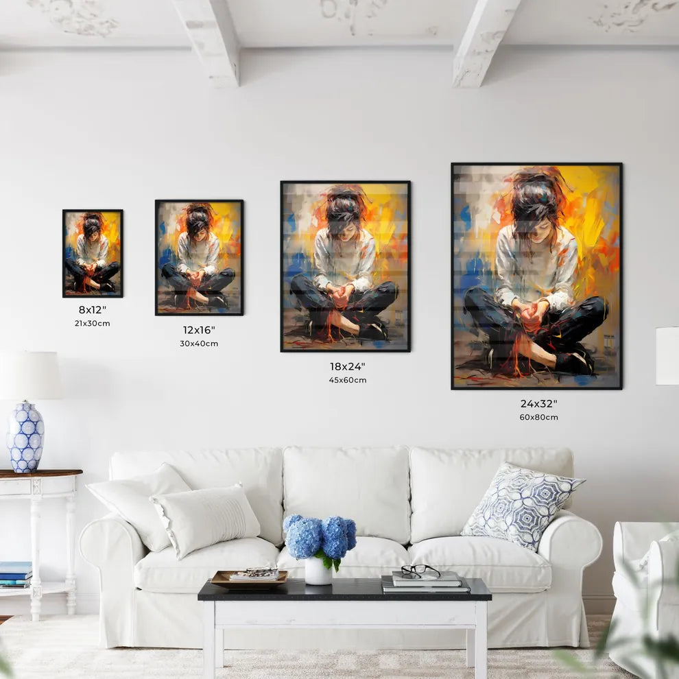 The Girl Sitting On A Floor - Kitchen Hangings