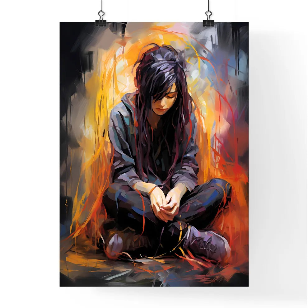 The Girl Sitting On A Floor Poster